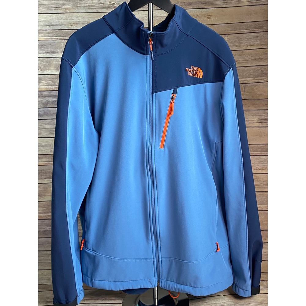 The North Face Mens XXL WindWall Softshell Jacket Blue Colorblock Full Zip Coat